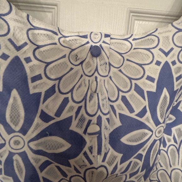 Talbots Periwinkle & White Shift Dress with Matching Sweater Size 8 - Picture 7 of 12